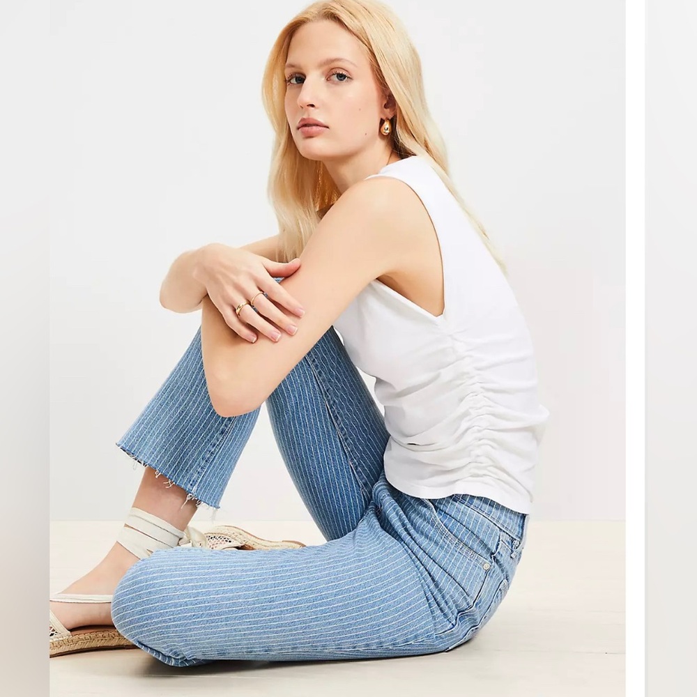 NWT LOFT women’s cream ruched tank top